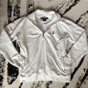 Polo by Ralph Lauren White Half-Zip Pullover with Navy Pony